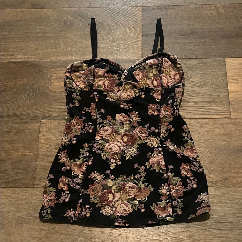 TALULAH Black Floral Tank Top